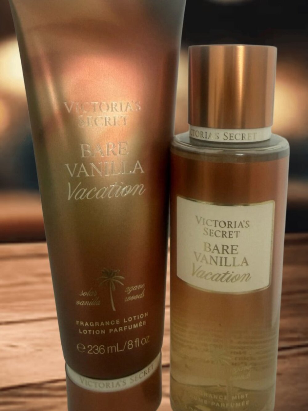 Bare Vanilla Vacation Fragrance Mist & Lotion Set NWT
